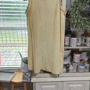 Seersucker Yellow Sleeveless Dress